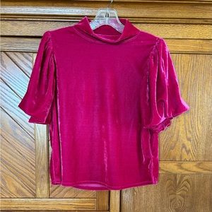 Free People Velvet Top puffy sleeves sz M